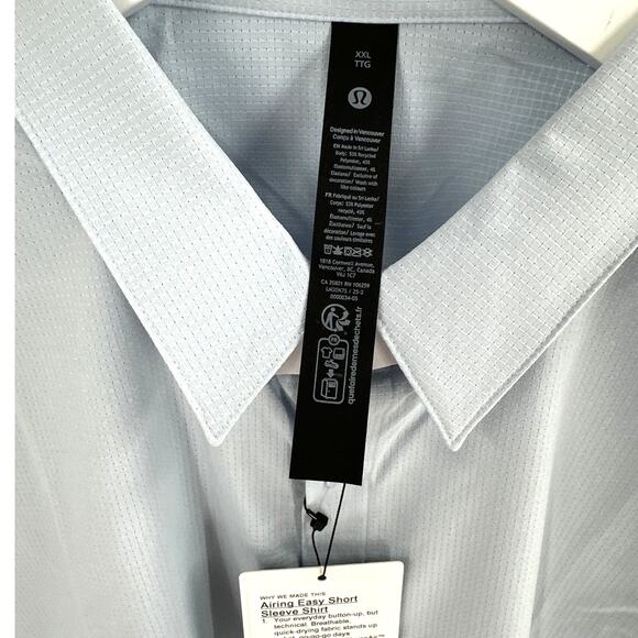 Lululemom Men's STRH Airing Easy Short-Sleeve Shirt Size XXL - Picture 10 of 10